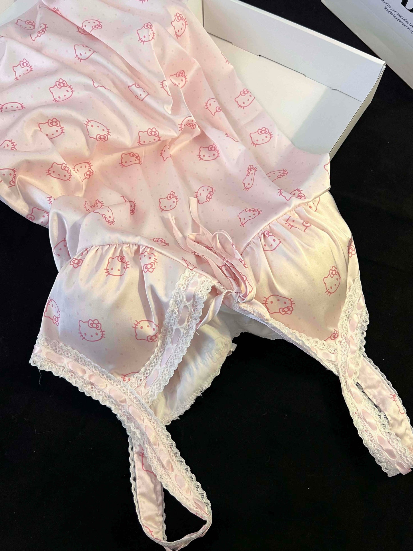 Cute Kitty Silk Pajamas