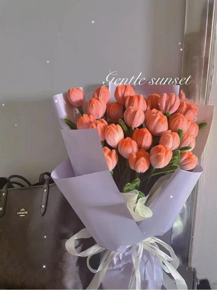 Handmade tulip twist stick bouquet