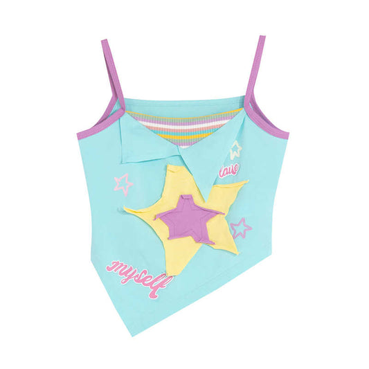 Y2K Star Irregular Tank Top