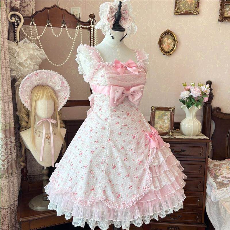 coquette floral lace princess dress