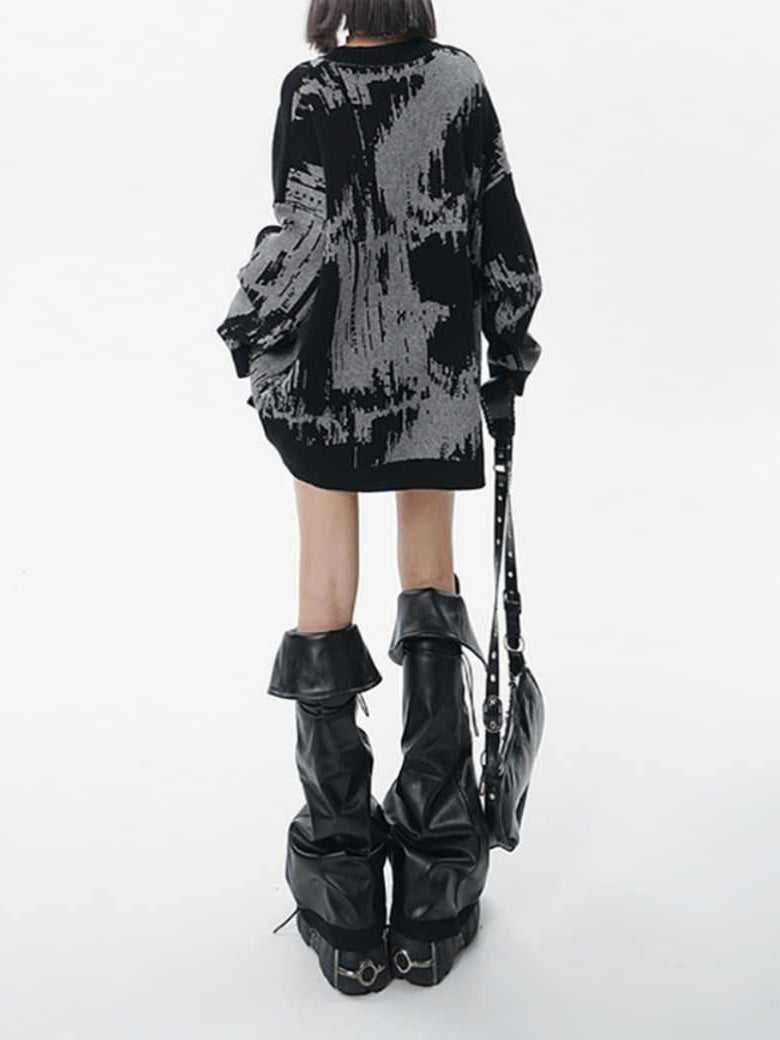 Grunge Street Round Neck Sweater