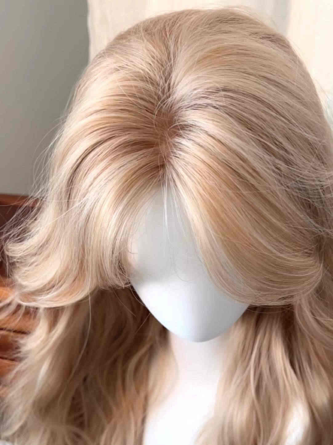 Milky Golden Long Curly Wig