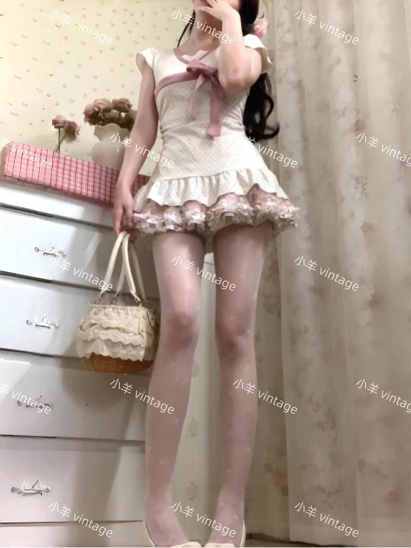Nana Bow Polka Dot Top