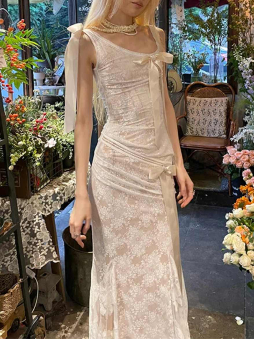 French Bow Lace Dress