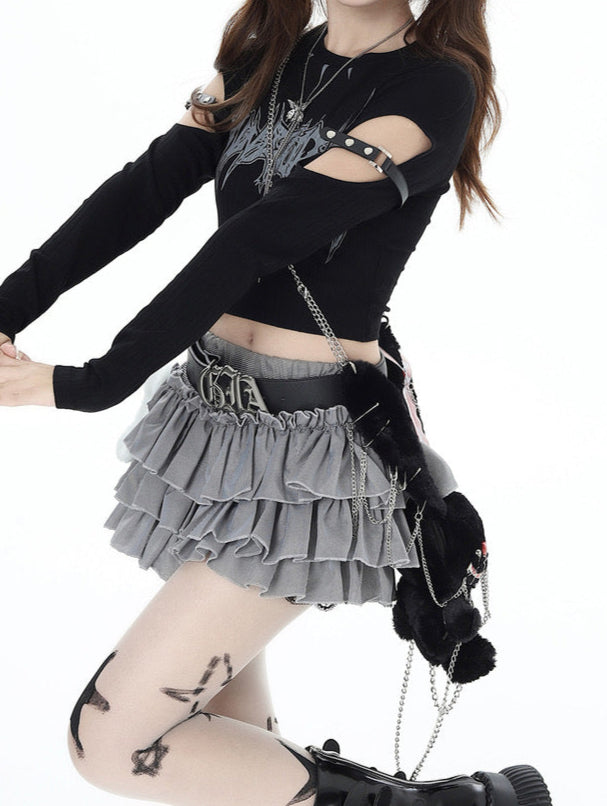Acubi Buckle Gothic Long-sleeved Top
