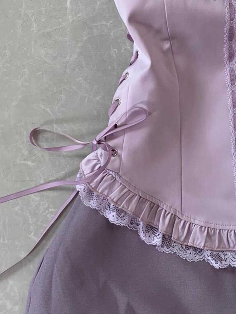 Purple Lace Bow Top