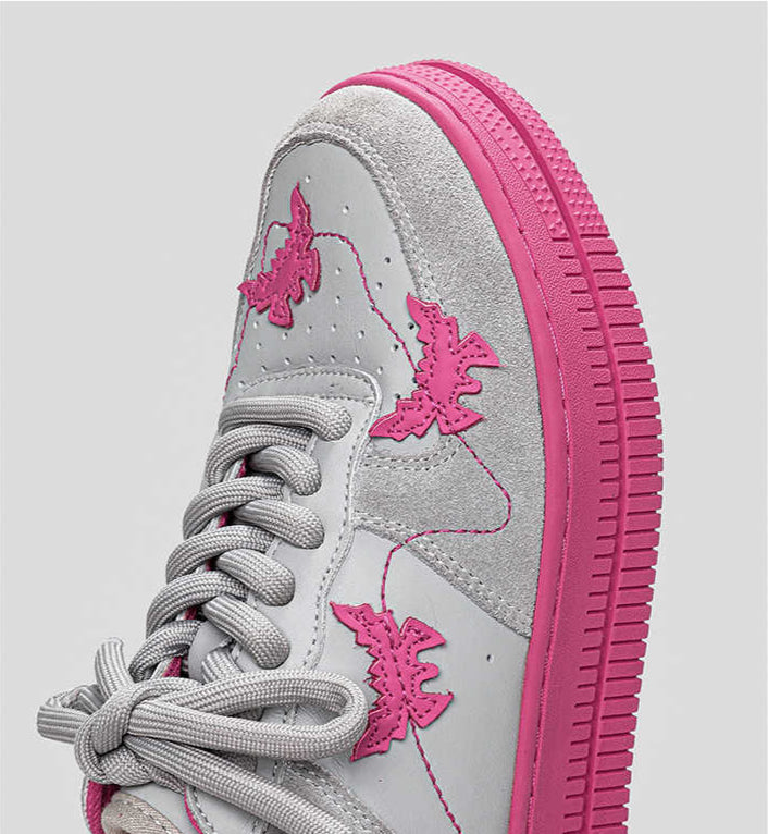 Y2K Butterfly Rose Red Sneakers