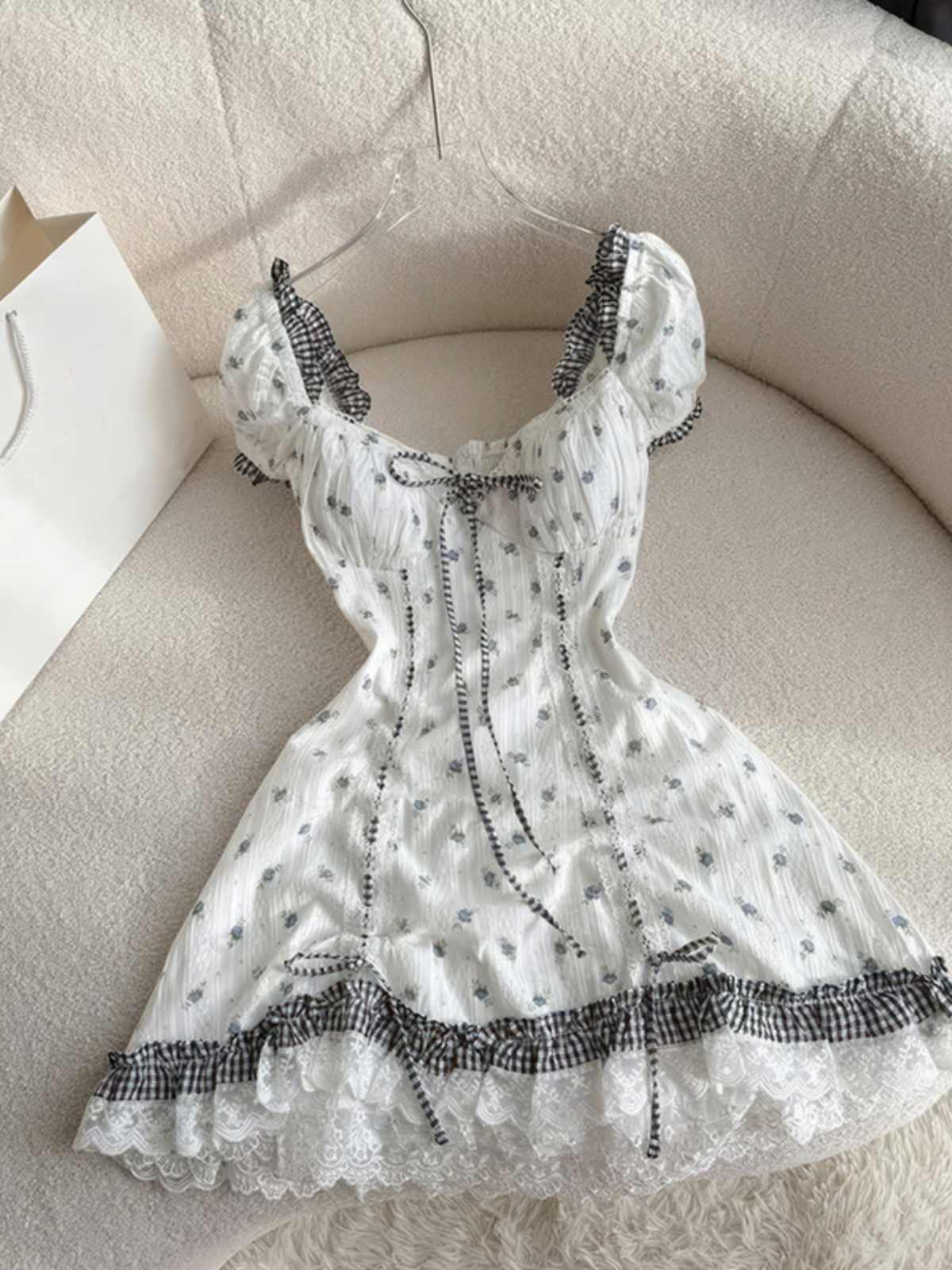 Dark Coquette Floral Dress