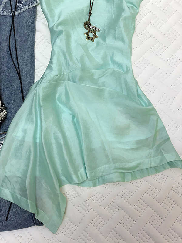 Lake Blue Sleeveless Dress
