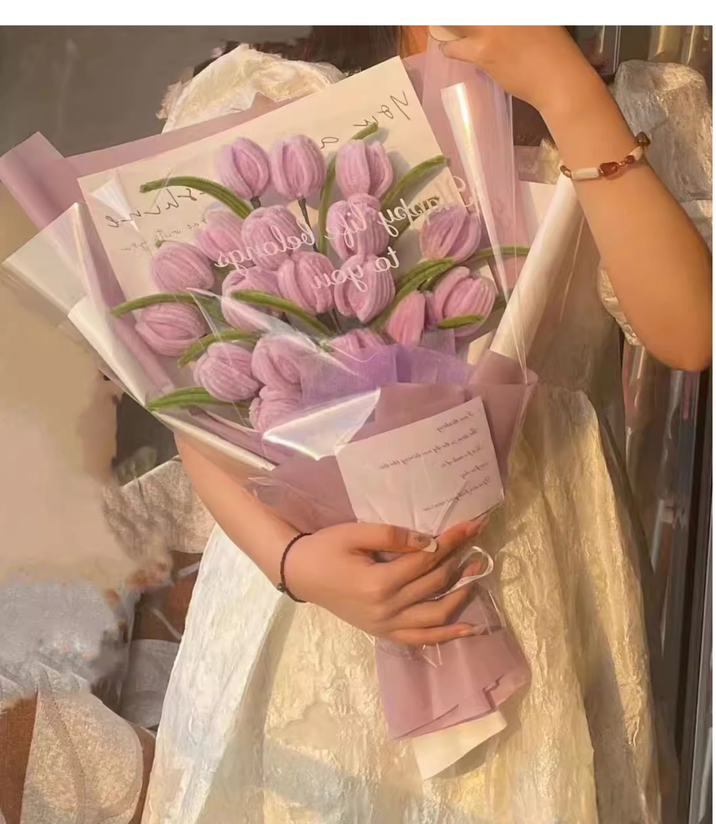 Handmade tulip twist stick bouquet