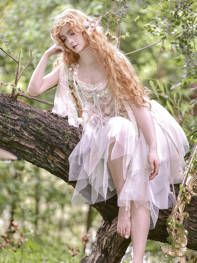Forest Elf Pink Mesh Dress