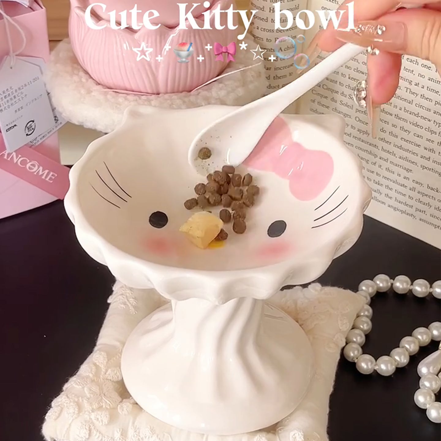 Cute kitty cat ceramic bowl