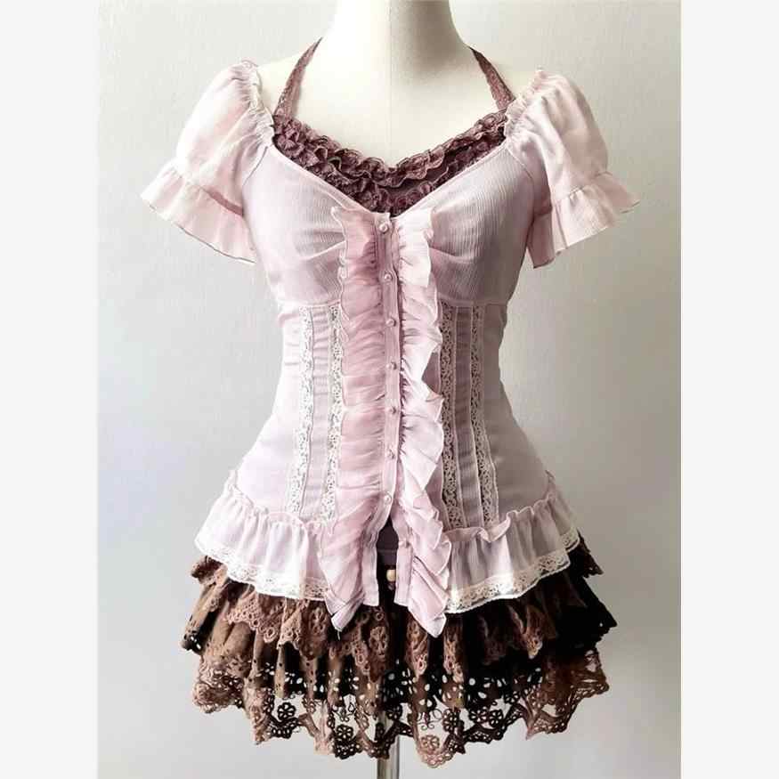 Vintage Sweet Pink Blouse Coord