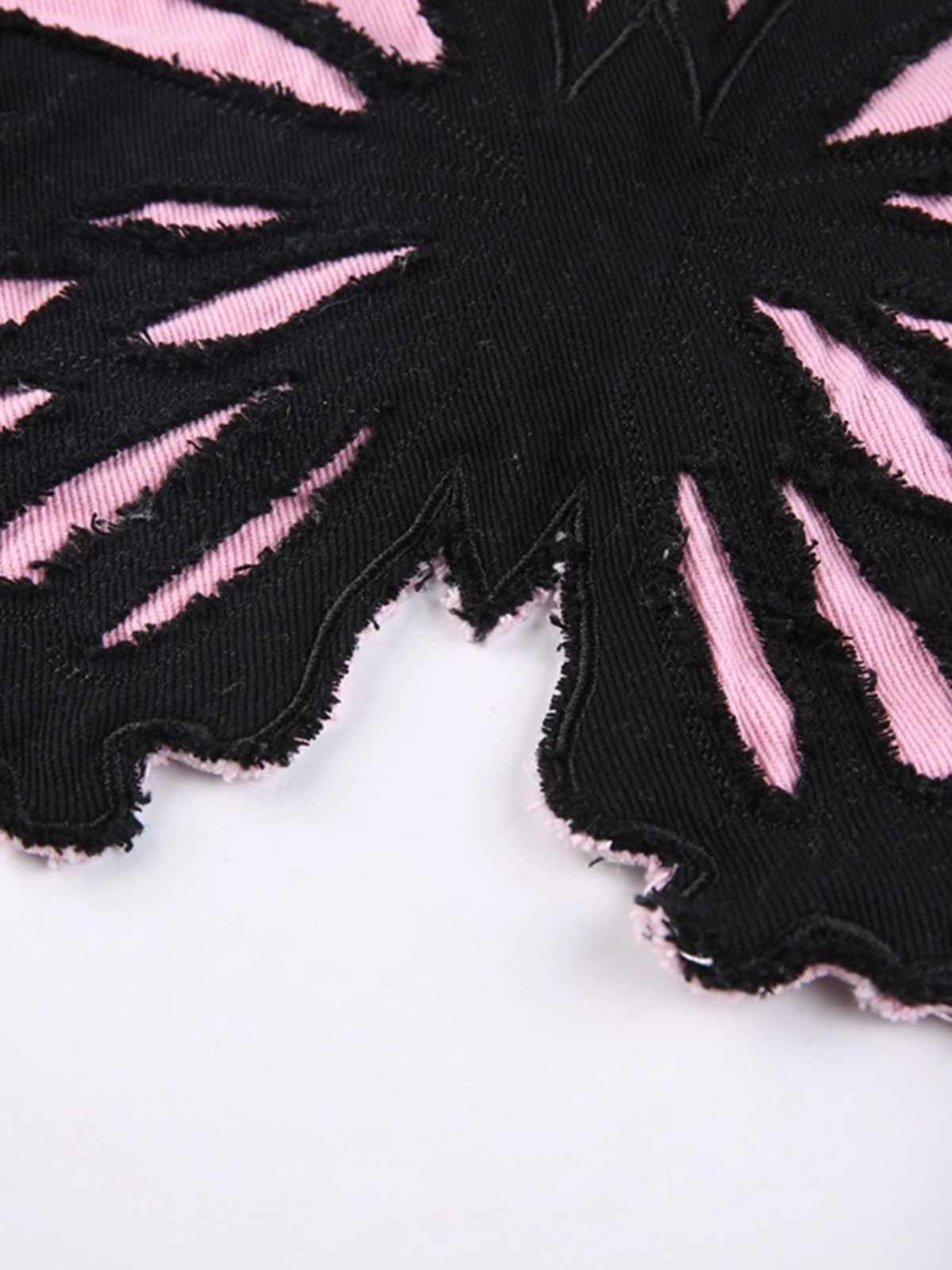Butterfly Embroidered Strap Backless Top