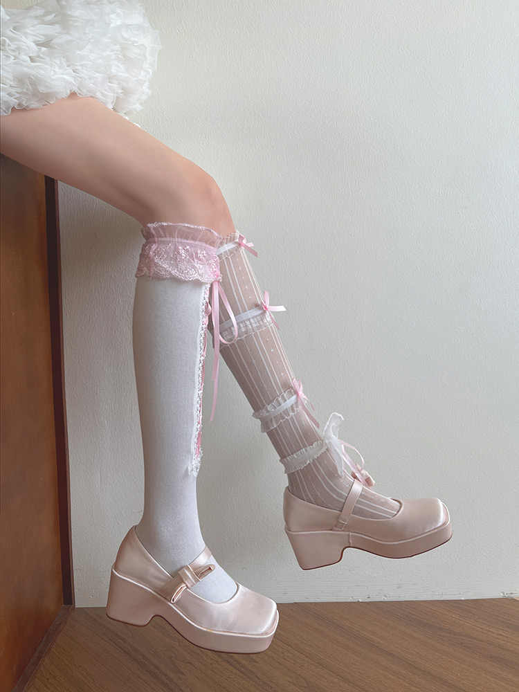 Coquette Bows Strap Lace Socks