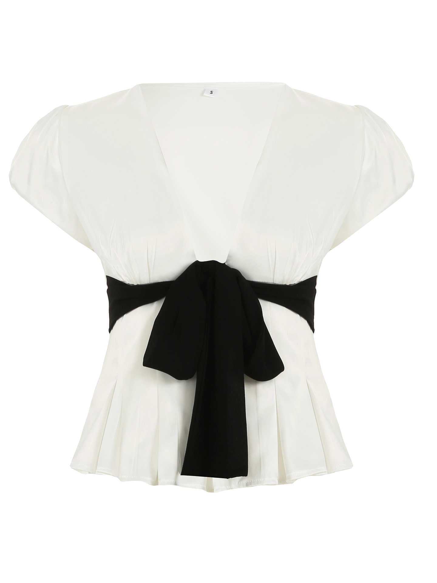 French Bow V-neck Shirt
