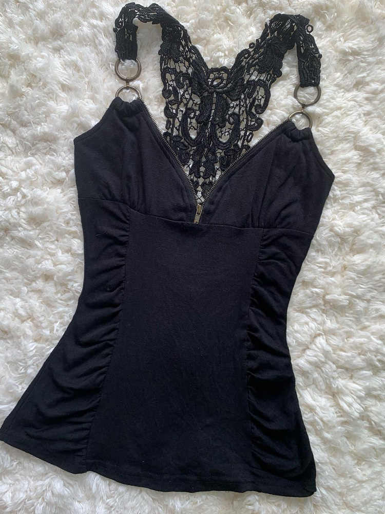 Retro Black Lace Camisole