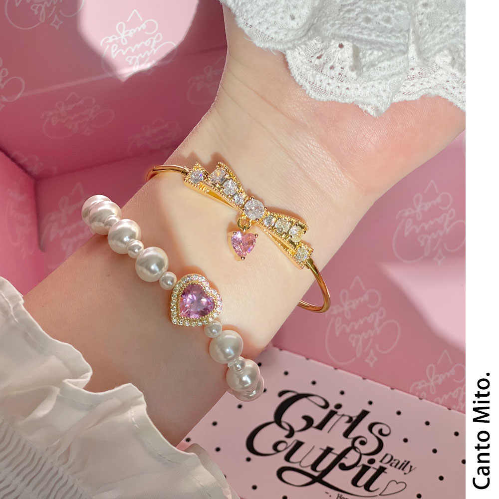 Sakura Snow Bow Pearl Bracelet