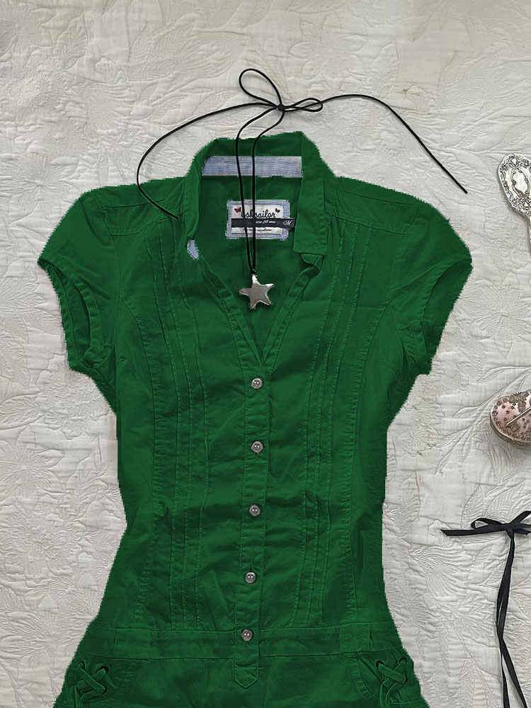 Retro Waisted Shirt Dress