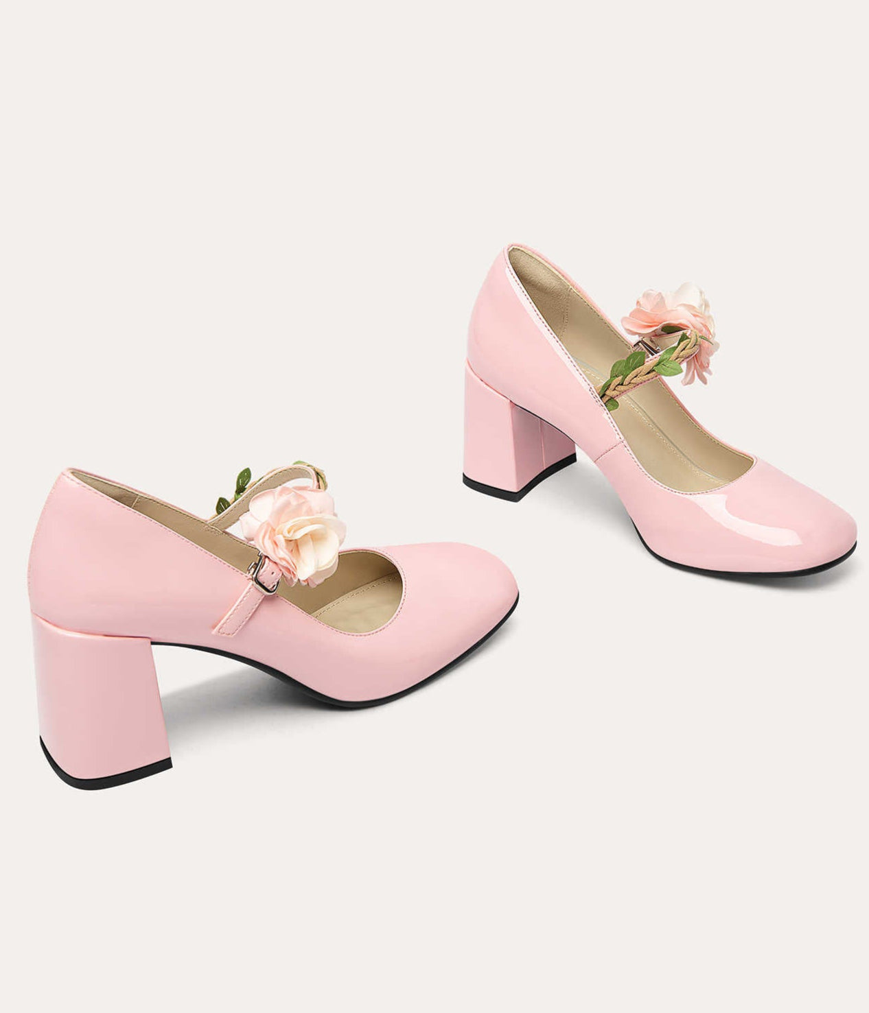 Retro Flowers Mary Jane Shoes
