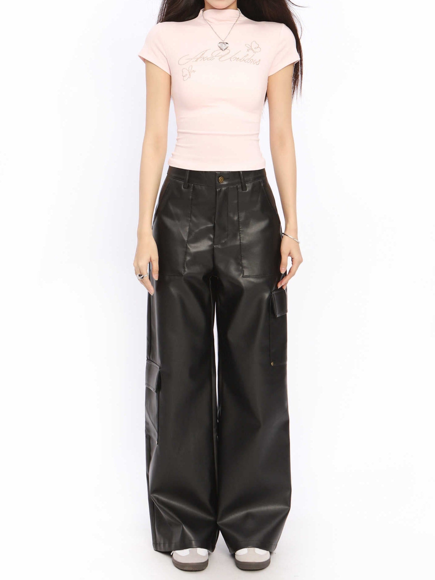 Grunge Black Leather Pants