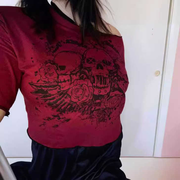 Y2K Grunge One-line Collar Shirt