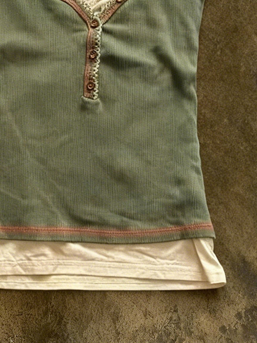 vintage lace green shirt
