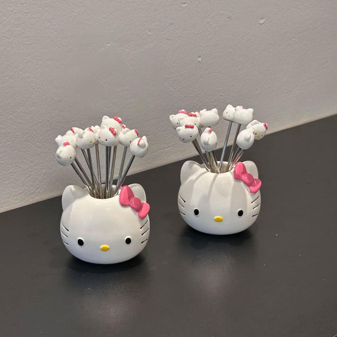 cute kitty Fruit fork stainless steel small fork