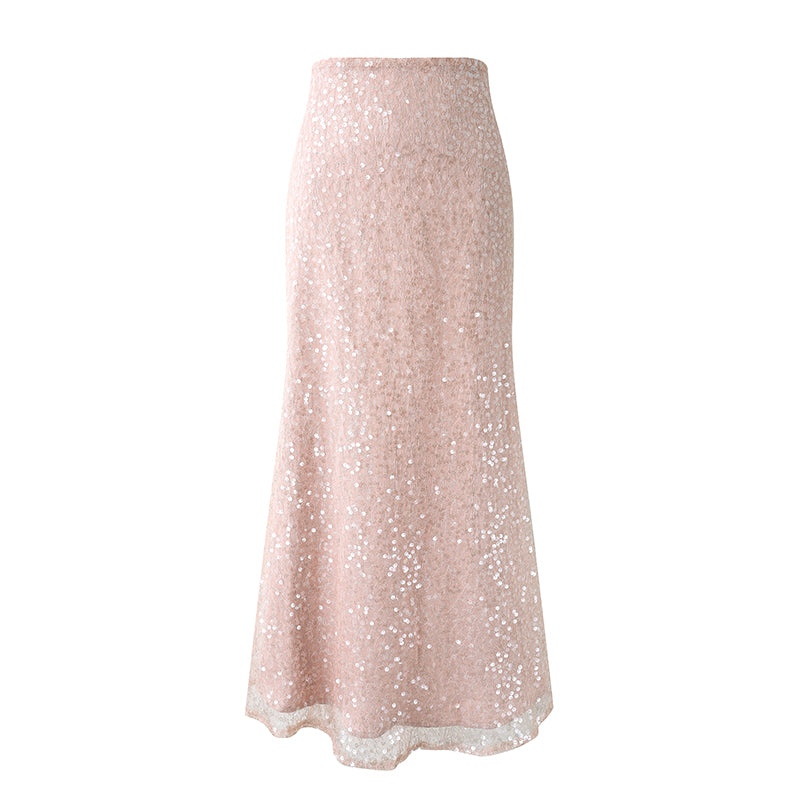 Pink Sequined Fishtail Suit