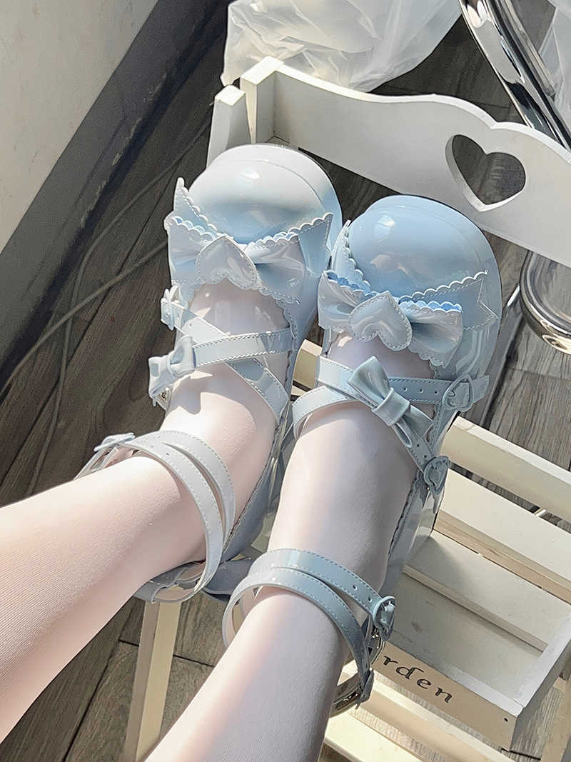Bows Straps Buckle Platform Shoes
