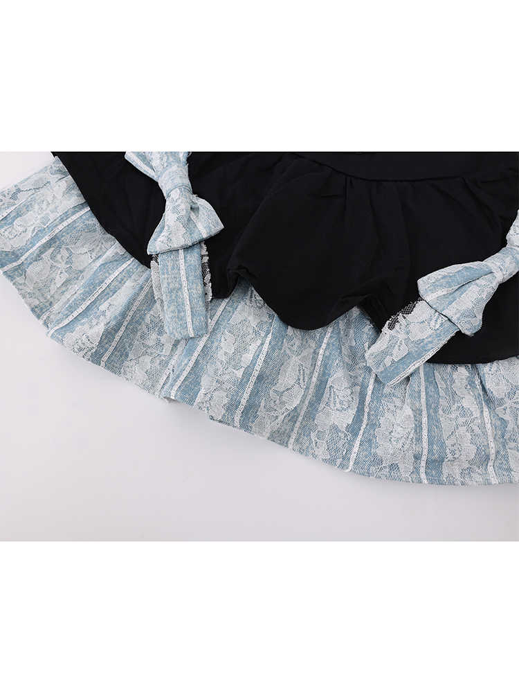 Strap Bow Dark Coquette Skirt