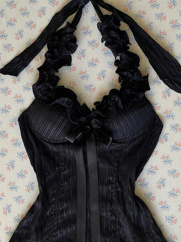 Black halter neck camisole