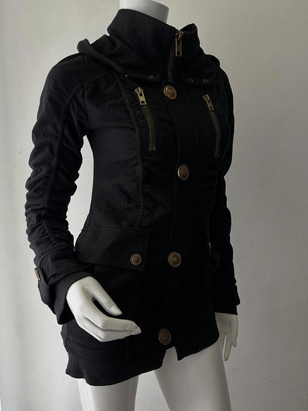 black single-breasted jacket