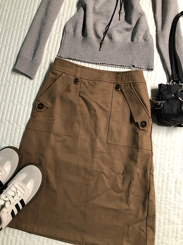 retro design brown skirt