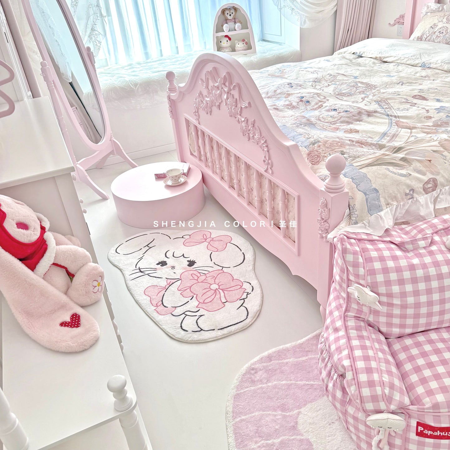 Cartoon cute girl bedroom bedside blanket