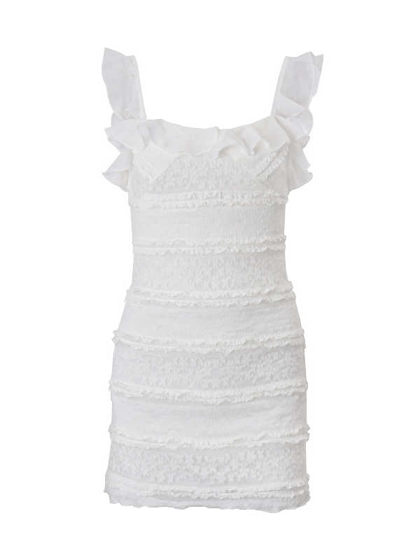 French Retro Lace Splicing Suspender Dress