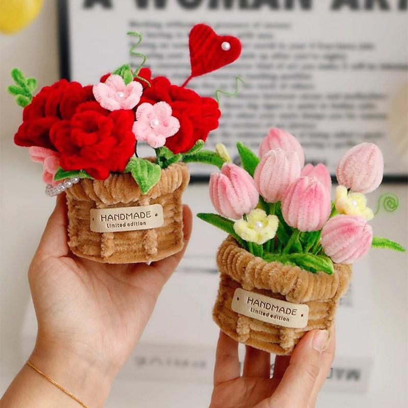 Twisting stick potted flower basket ornaments diy material package
