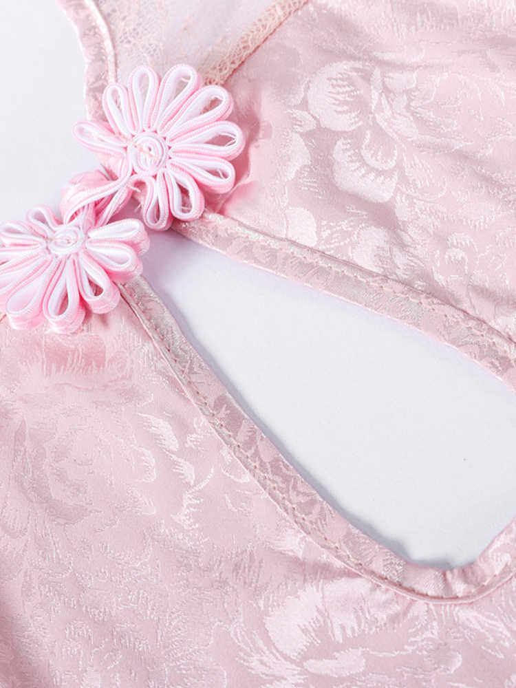 Hollow Lace-up Cheongsam Lingerie