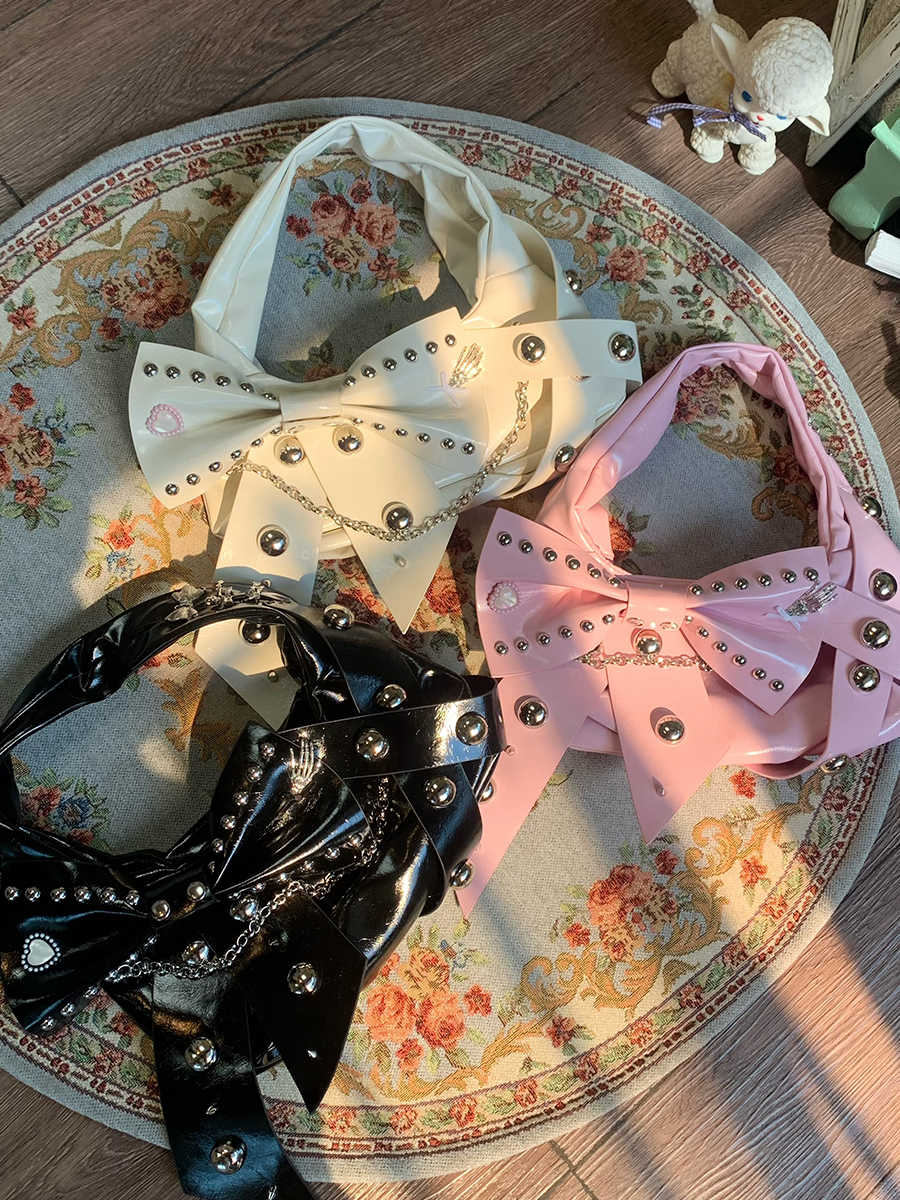 Metal Punk Ballet Bow Chain Handbag