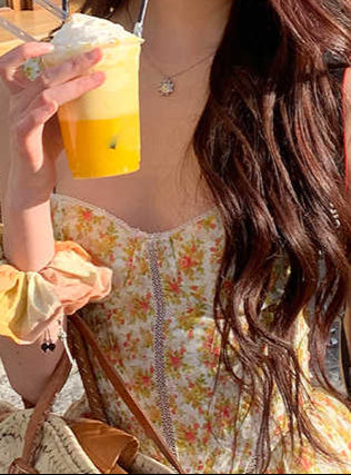 Tea Break Yellow Floral Dress