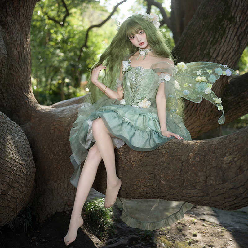 Forest Elf Long Curly Wig