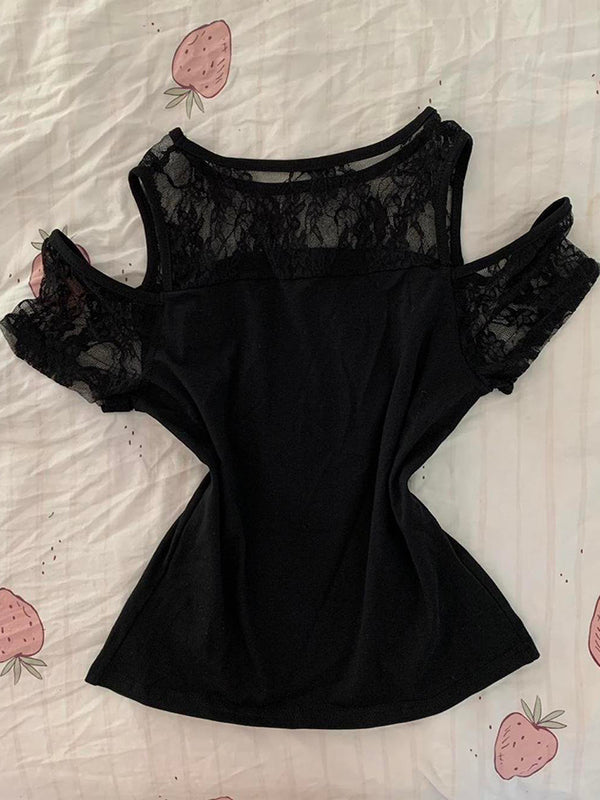 goth design black lace top