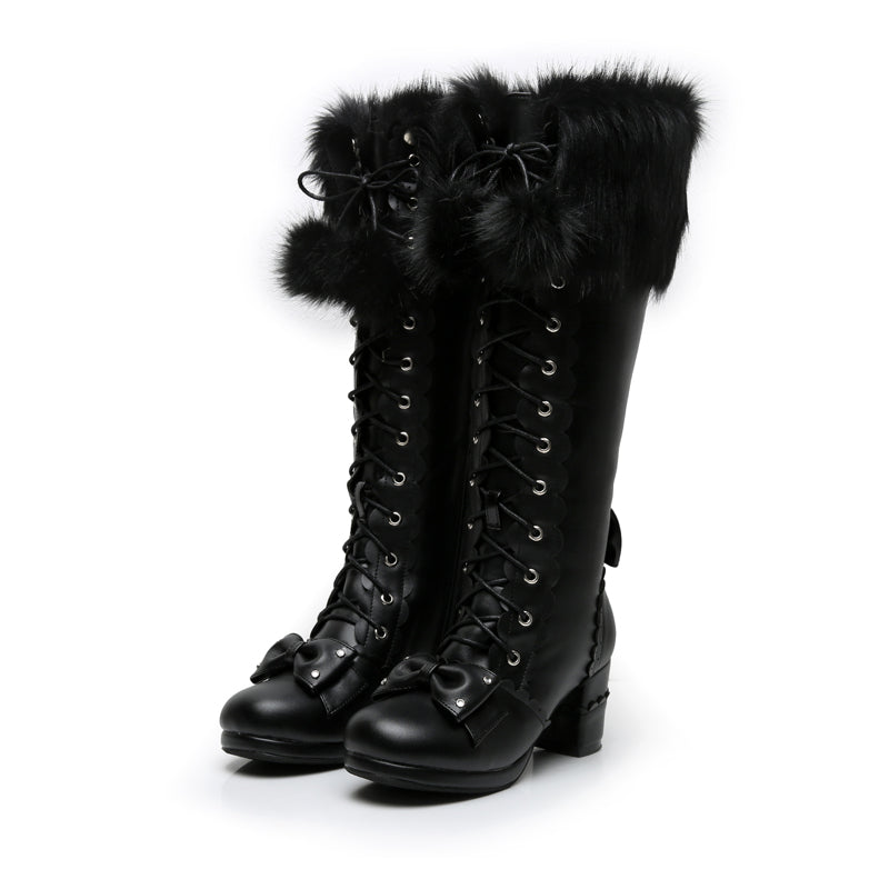 fur ball winter coquette boots