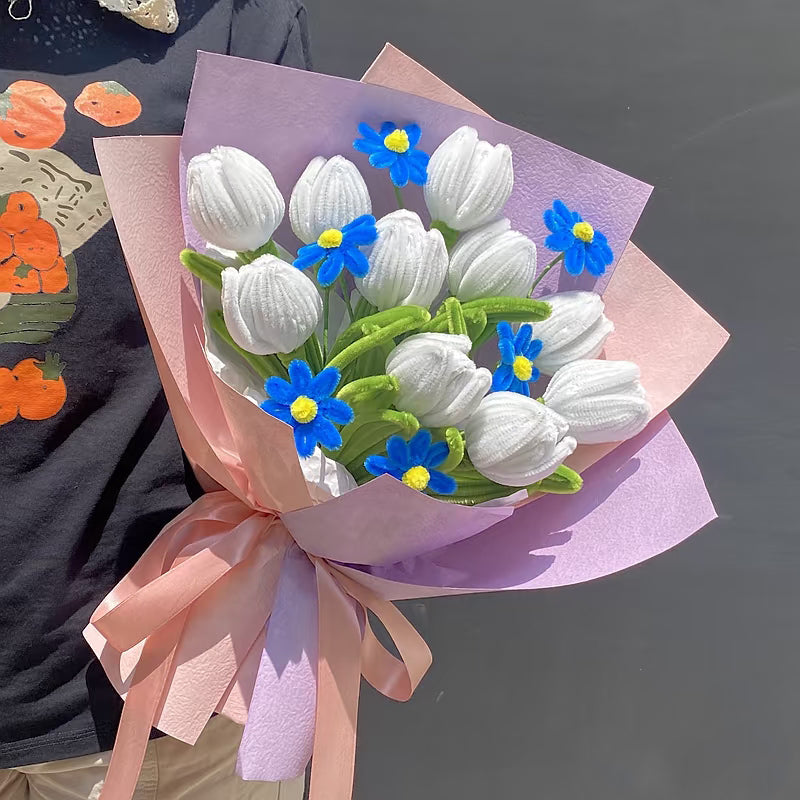 hand-woven tulips simulated twist stick bouquet