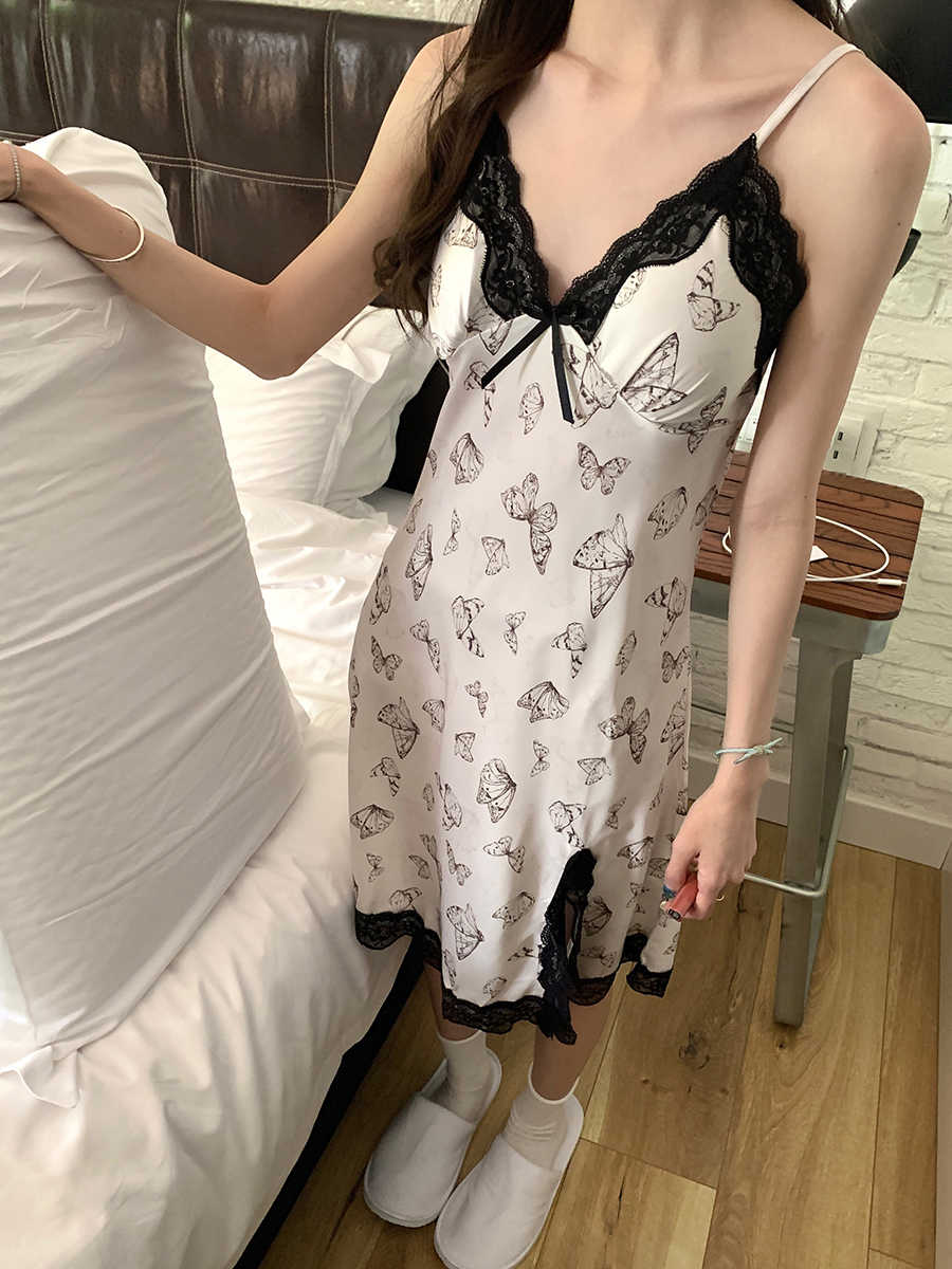 Lace Butterfly Silk Pajamas