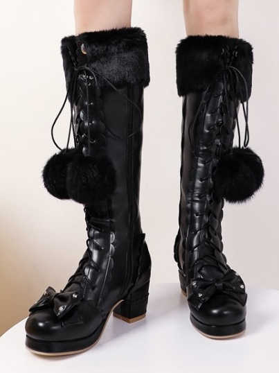 Japanese Lolita Furry Boots