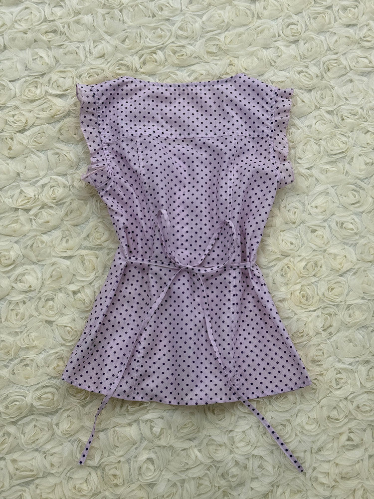 purple polka dots tank top