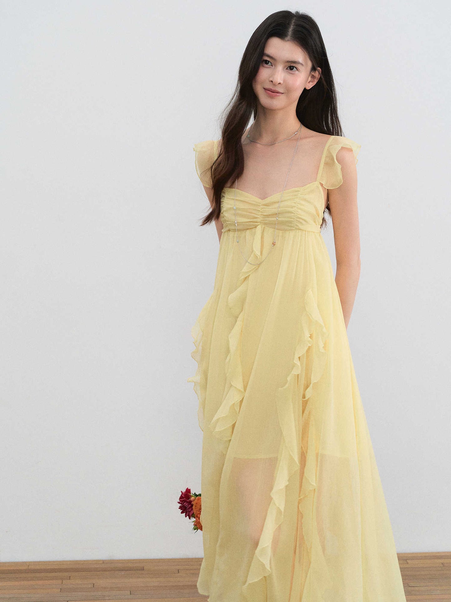 Romantic Mesh Ruffle Dress