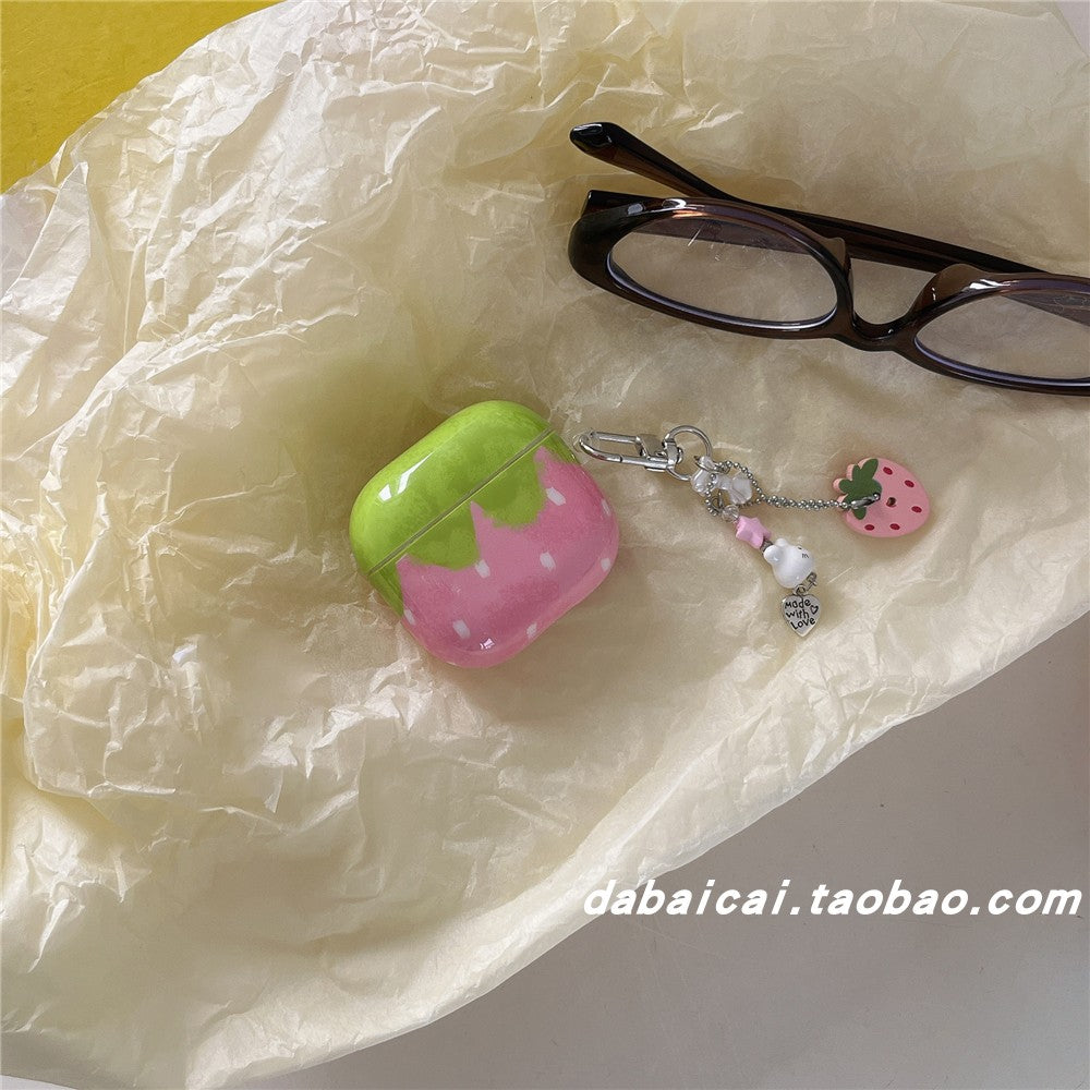 pink strawberry kawaii airpods case