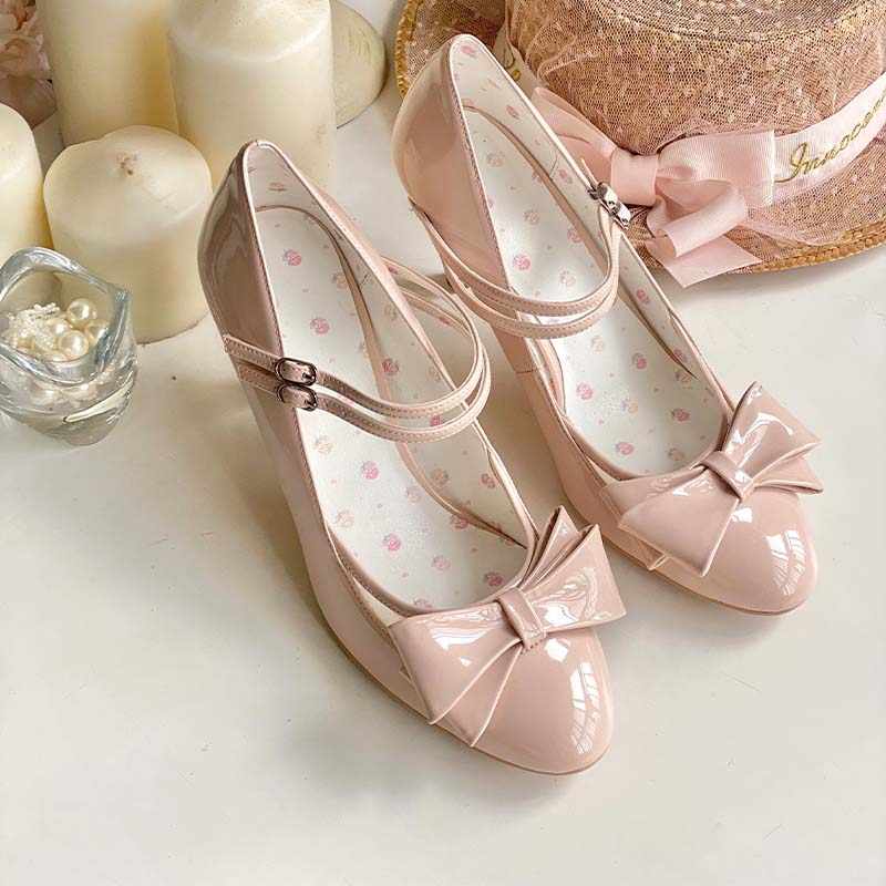 Coquette Bow Thick-soled Shoes